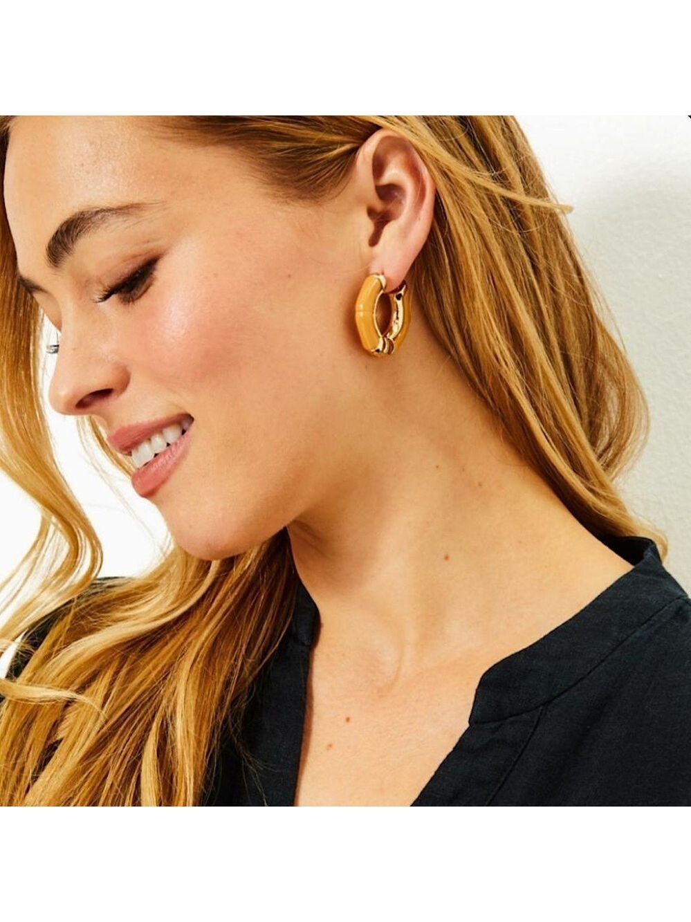 Lilly Pulitzer Oyster Bay Hoop Earrings New